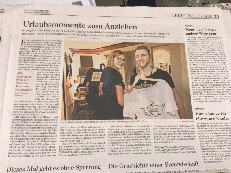 Soulcover Clothing in der Stuttgarter Zeitung